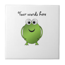 Green frog ceramic tile