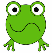 Green Frog. Looking confused. Acrylic Cut Outs