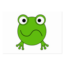Green Frog. Looking confused. Business Card Templates