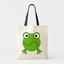 Green Frog. Looking confused. Canvas Bag