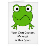 Green Frog. Looking confused. Card