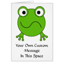 Green Frog. Looking confused. Card