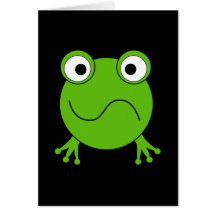 Green Frog. Looking confused. Cards
