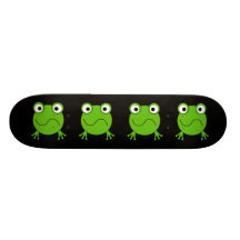 Green Frog. Looking confused. Custom Skateboard