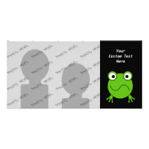 Green Frog. Looking confused. Photo Card