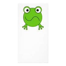 Green Frog. Looking confused. Photo Card Template