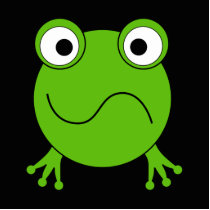 Green Frog. Looking confused. Cut Out