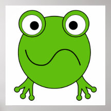 Green Frog. Looking confused. Posters