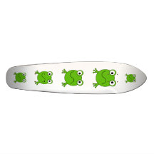 Green Frog. Looking confused. Skateboard Deck
