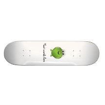 Green frog skate board deck