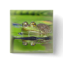 Green Frog Square Pin