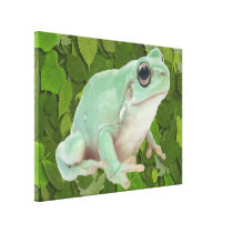 Green Frog Wrapped Canvas 24x18" Gallery Wrap Canvas