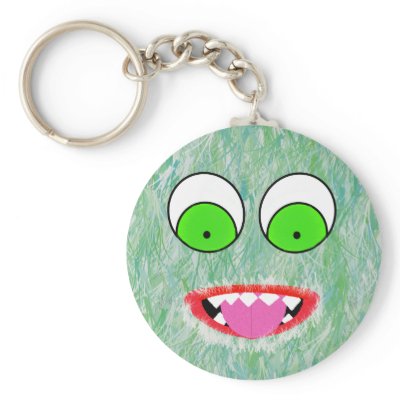 Green Fuzz Monster Keychain by wingedturtle