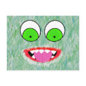 Green Fuzz Monster Postcard