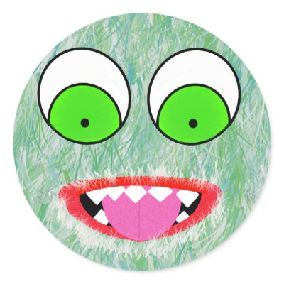 Green Fuzz Monster Stickers by wingedturtle