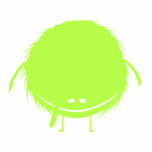 green fuzzy duzzle monster cut out