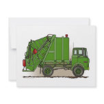 Green Garbage Truck invitations