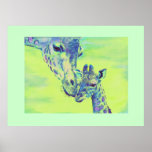 green giraffes print