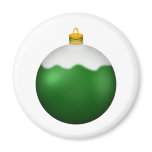 Green Glass Globe Christmas Ornament magnets