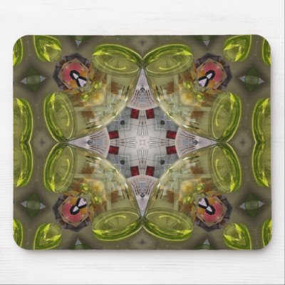 Green Glass Tubes Mouse Pads by skytopian