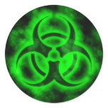 Green Glow Biohazard Symbol Sticker
