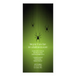 Green glow black spider Halloween invitation card