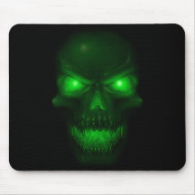 Green Glowing Skull Mouse Mats