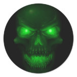 Green Glowing Skull stickers