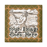 Green & Gold Art Nouveau Frame Template magnets