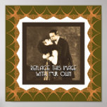 Green & Gold Art Nouveau Frame Template Print