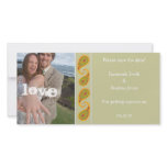 Green & Gold Paisley Save the Date  Your Photo photo cards