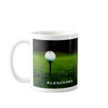 Green Grass Turf and Golf Ball / Tee, Personalised Mugs