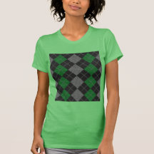 Green & Gray Knit Argyle Pattern Shirt