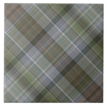 Green grey brown plaid pattern ceramic tile