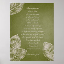 Green Grunge Leaves Poster