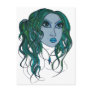 green hair and ice cream post card