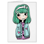 Green Haired Girl cards