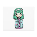 Green Haired Girl postcards