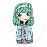Green Haired Girl stickers