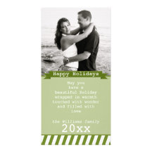 Green Happy Holiday Personalized Photo Card