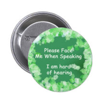 Green Hard of Hearing Button