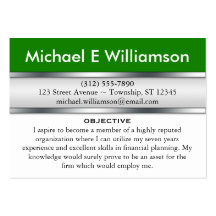 Green Header RESUME Business Cards