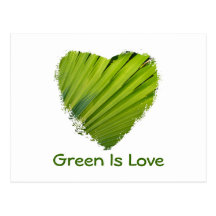 Green Heart, Green Is Love Post Cards