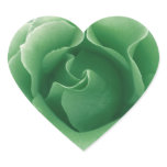 Green Heart Shaped Rose Sticker