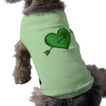 Green Heart with Arrow Pet T-shirt