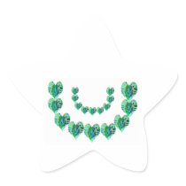 GREEN Hearts n Green STARS Sticker