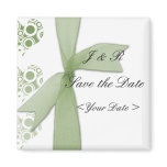 Green Hearts & Ribbons Magnets