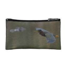 green heron & alligator makeup bags