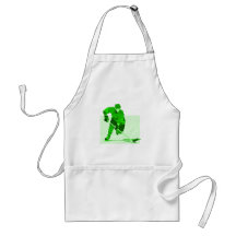 Green Hockey Logo Apron