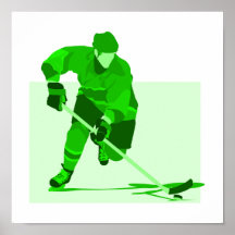 Green Hockey Logo Poster